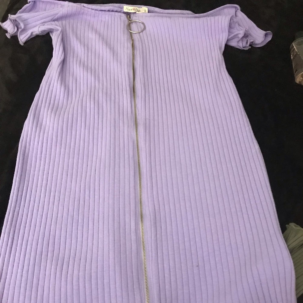 💜 Lavender Hang Off The Shoulder Dress💜